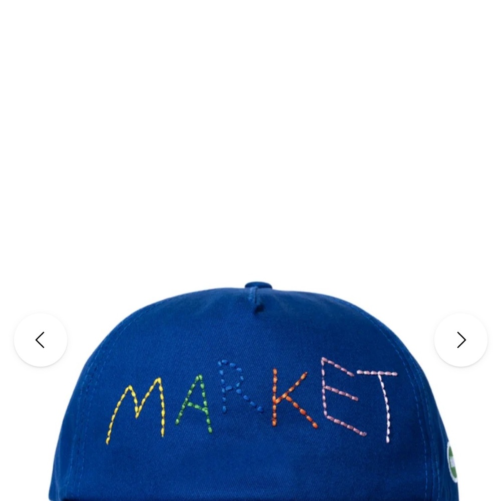 Market, New in package, Sidt Stitch 5 Panel Blue Cap with Multicolor Embroidery
